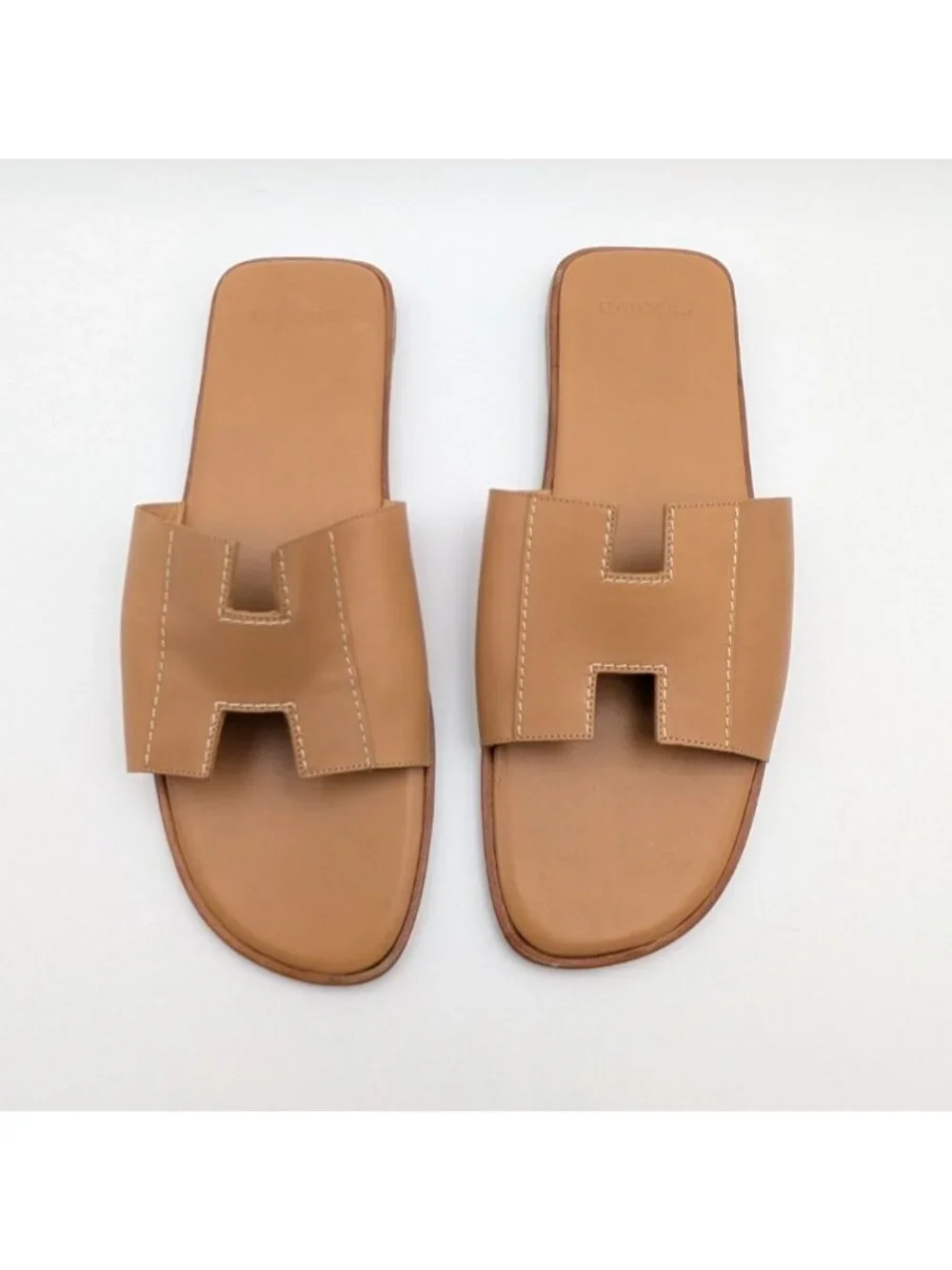Hermes Kevlar Sandals H Flat Leather Beige